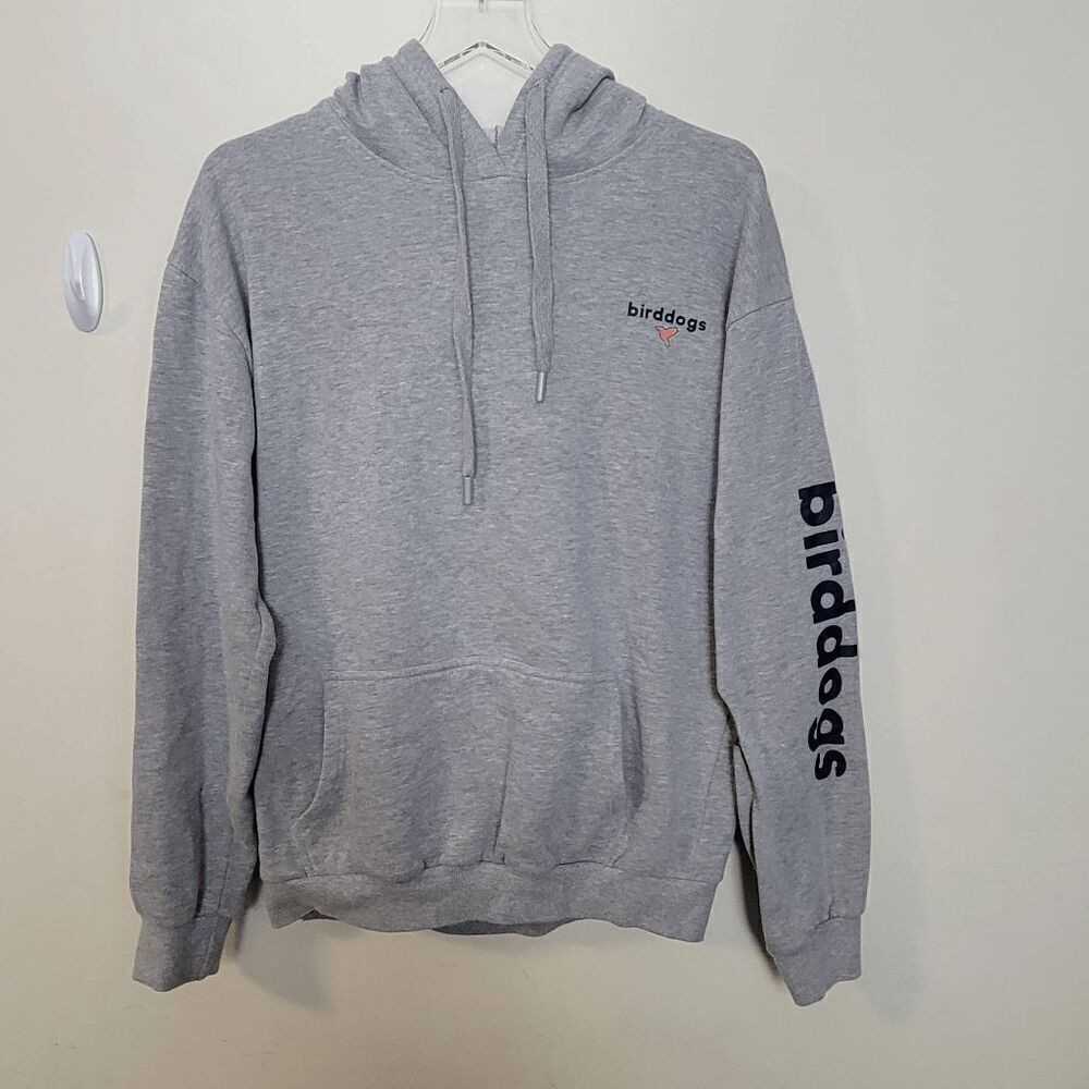 Birddogs Mens Hooded Sweatshirt Gray Size Medium